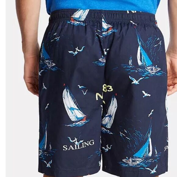 Nautica Men's Cotton Sailboat-Print Pajama Shorts Navy XL‎ NWT IN PACKAGING - Picture 2 of 7
